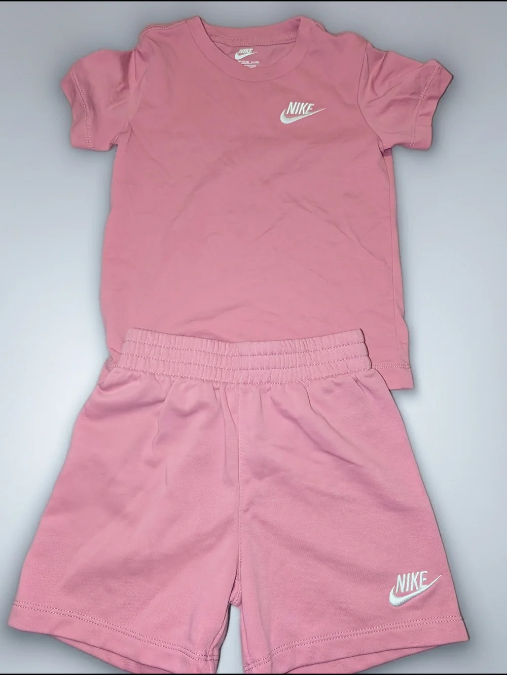 Nike Pink Logo Tee and Shorts Set
